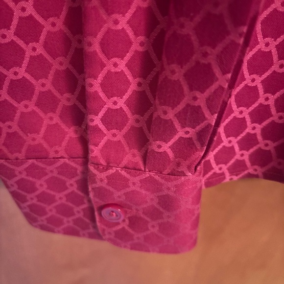 Foxcroft button front blouse no iron size 12P cranberry color NEW - Picture 4 of 7
